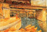 Vincent Van Gogh Bridges Across the Seine at Asnieres France oil painting artist